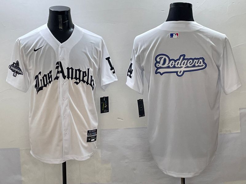Men Los Angeles Dodgers Blank White Five generations Joint Name 2025 Nike MLB Jersey style 52->los angeles dodgers->MLB Jersey